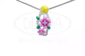 Срібна підвіска з Емаллю та Цирконом