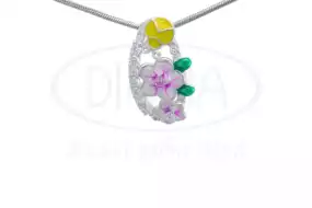 Срібна підвіска з Емаллю та Цирконом