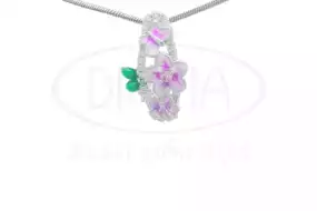 Срібна підвіска з Емаллю та Цирконом