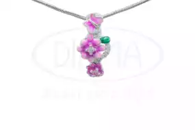 Срібна підвіска з Емаллю та Цирконом