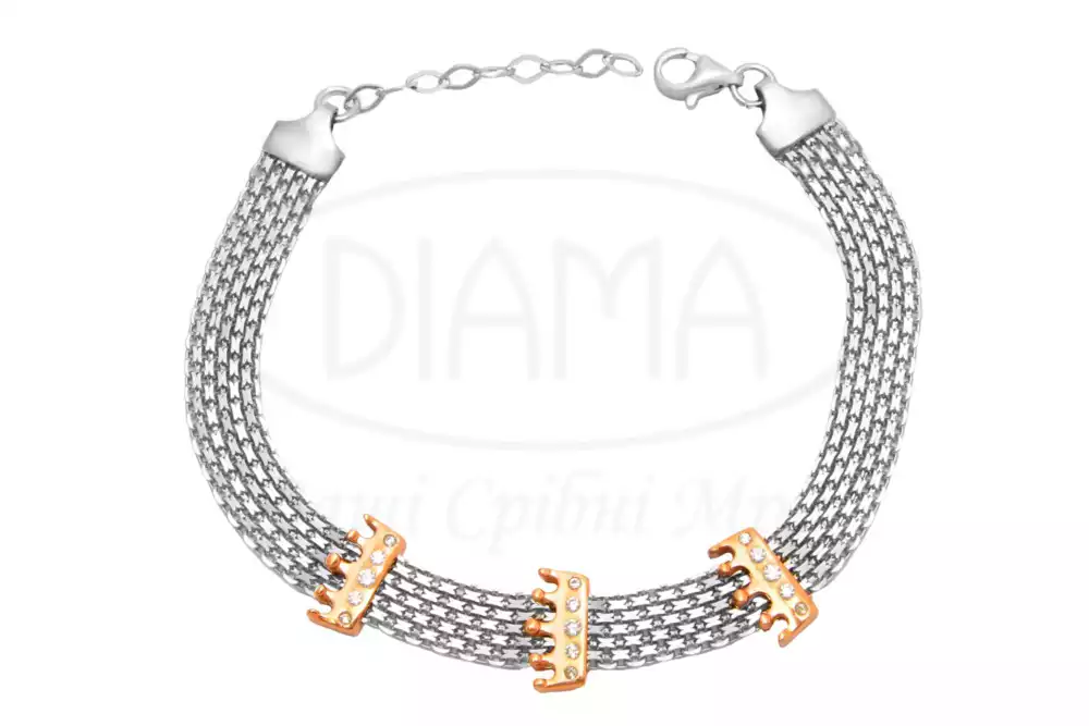 Срібний браслет з Цирконом фото 1