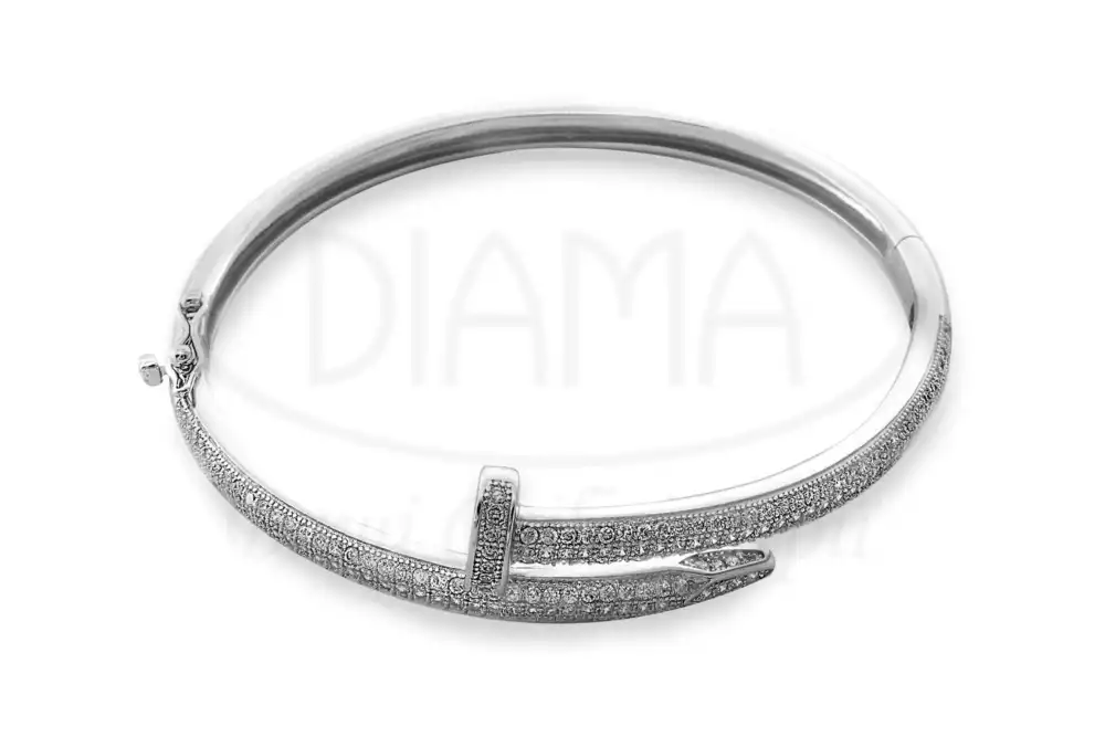 Срібний браслет Цвях з Цирконом фото 1