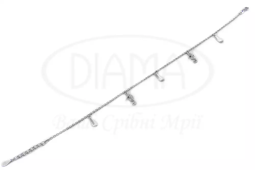 Срібний браслет на ногу фото 1