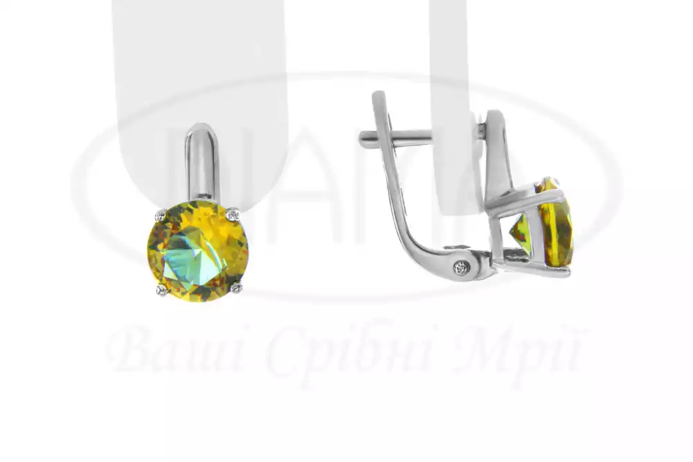 Срібні сережки з Султанітом фото 1