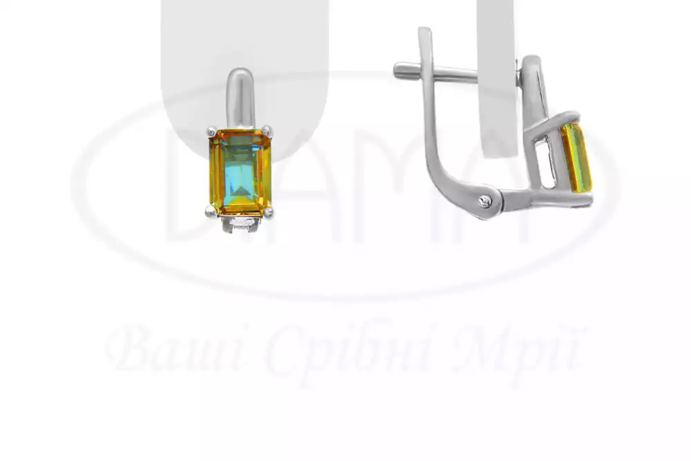 Срібні сережки з Султанітом фото 1