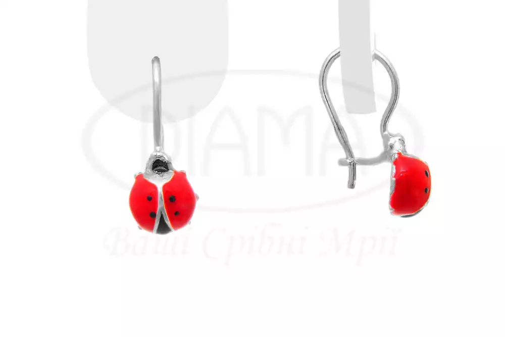 Сережки срібні з Емаллю "Сонечко" фото 1