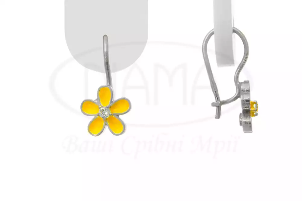 Срібні сережки з Емаллю фото 1