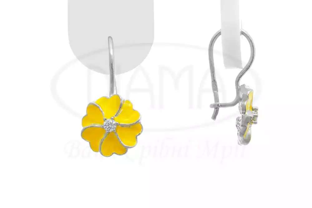 Срібні сережки з Емаллю фото 1