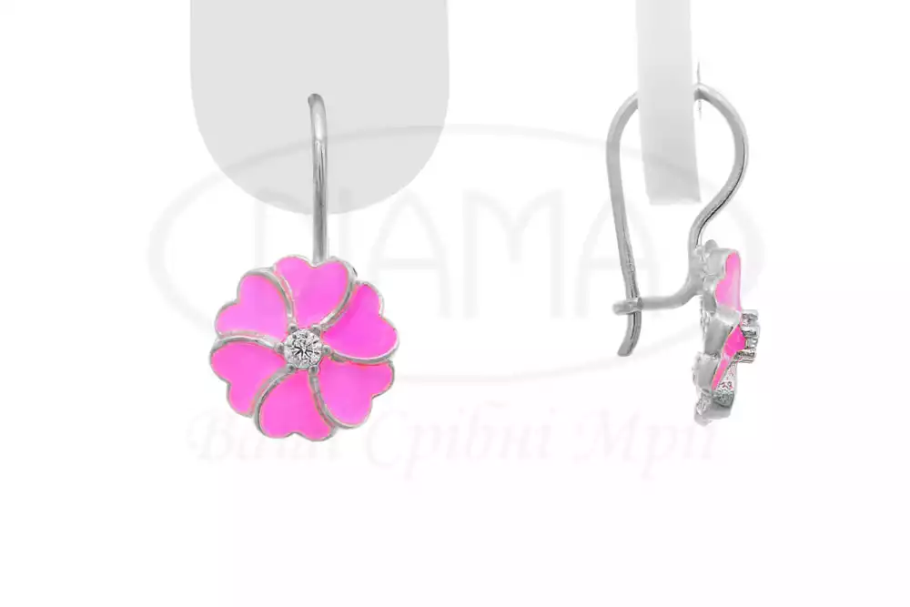 Срібні сережки з Емаллю фото 1