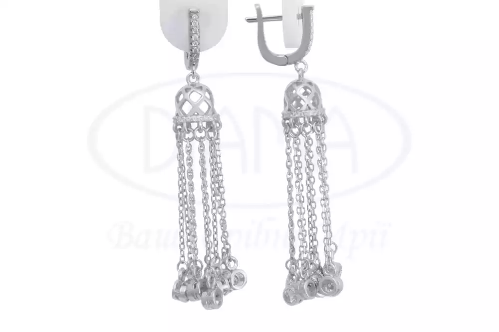 Сережки срібні з Цирконом фото 1