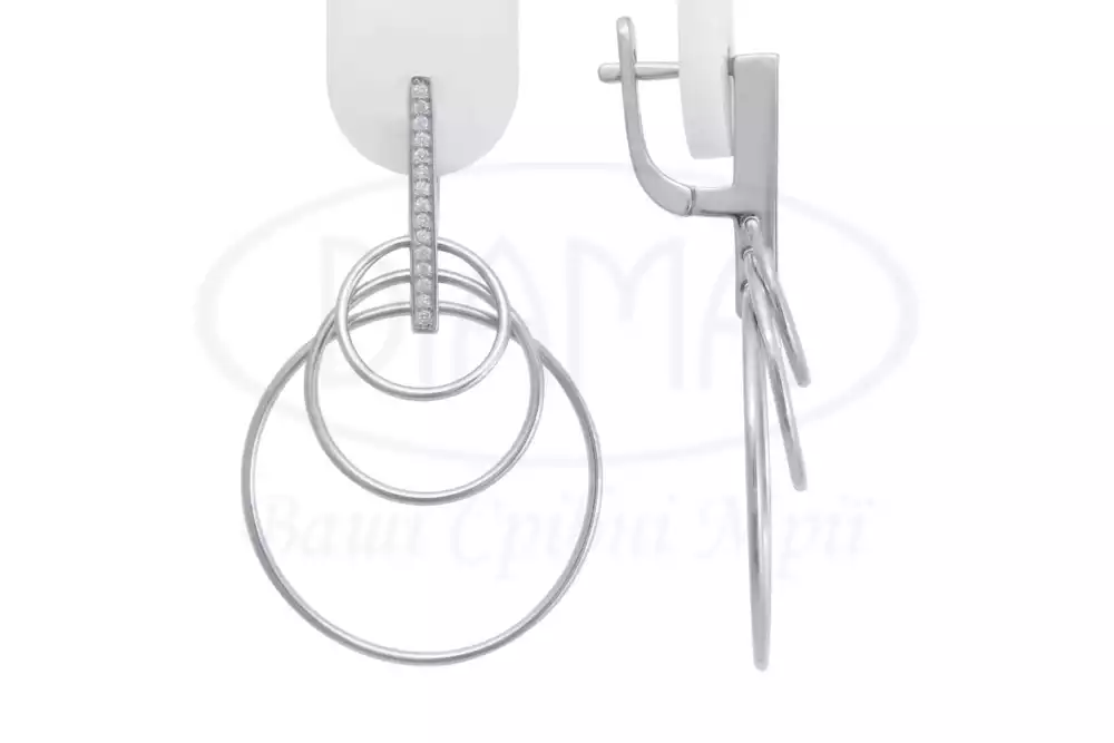 Сережки срібні з Цирконом фото 1