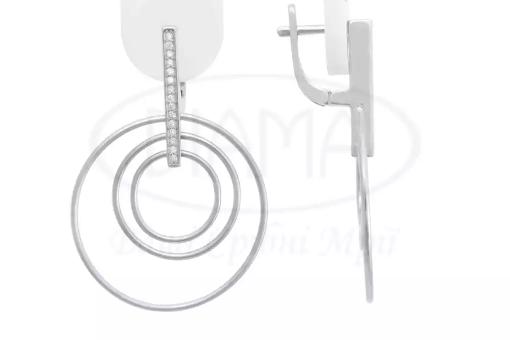 Сережки срібні з Цирконом фото 1