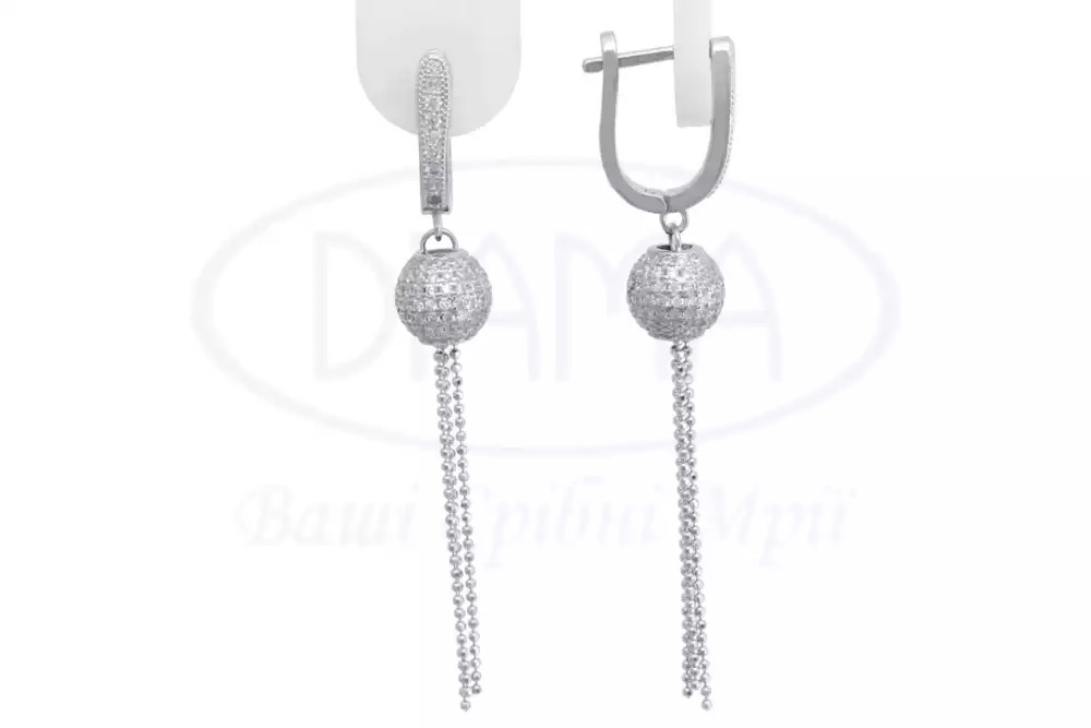 Сережки срібні з Цирконом фото 1