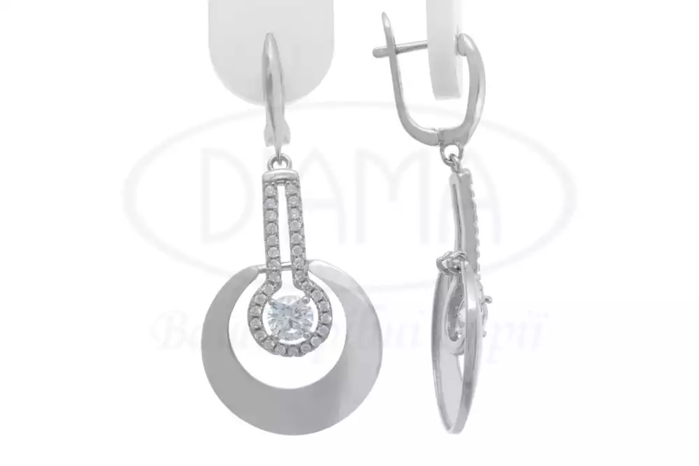 Срібні сережки з Цирконом фото 1