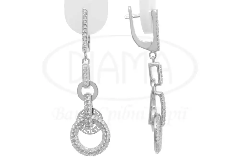 Срібні сережки з Цирконом фото 1