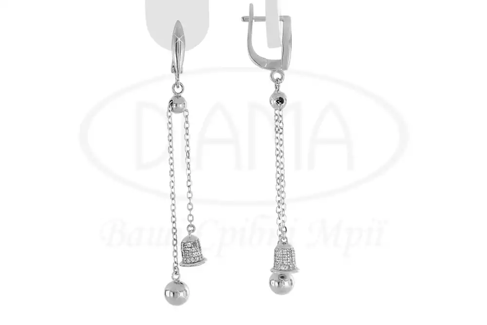 Сережки срібні з Цирконом фото 1