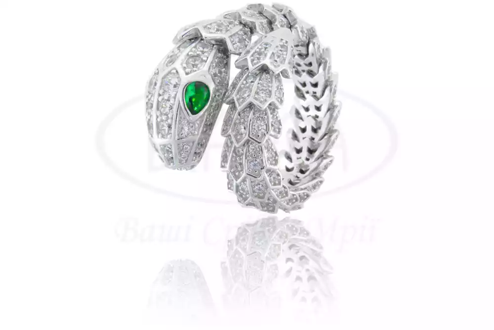 Каблучка срібна "Змій" фото 1