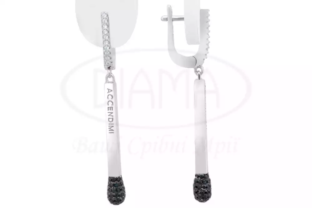 Срібні сережки з Цирконом фото 1