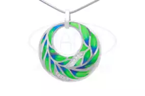 Підвіска срібна з Емаллю та Цирконом