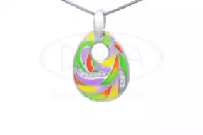 Підвіска срібна з Емаллю та Цирконом