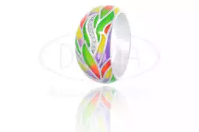 Каблучка срібна з Емаллю та Цирконом