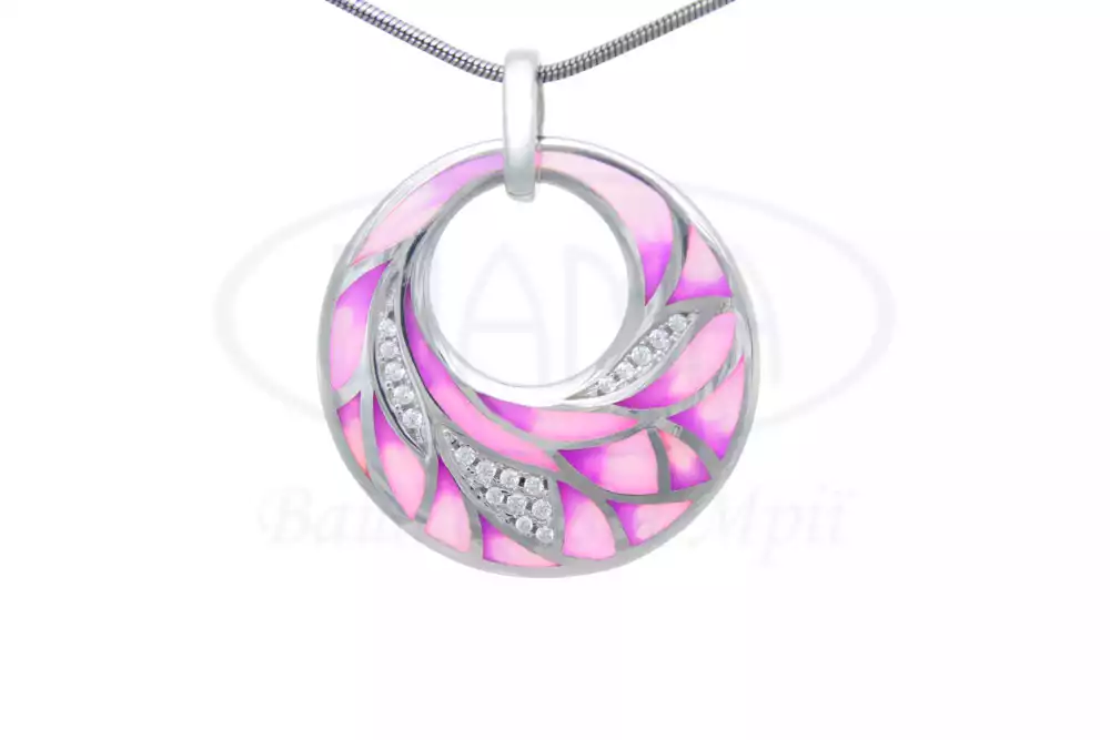 Підвіска срібна з Емаллю та Цирконом фото 1