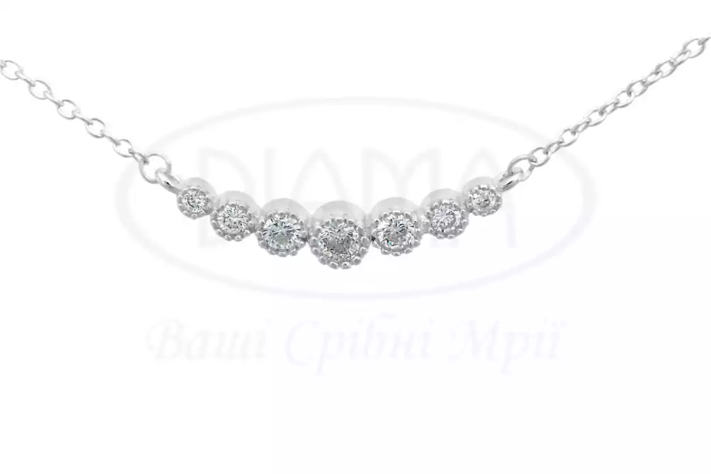 Кольє срібне з цирконом фото 1