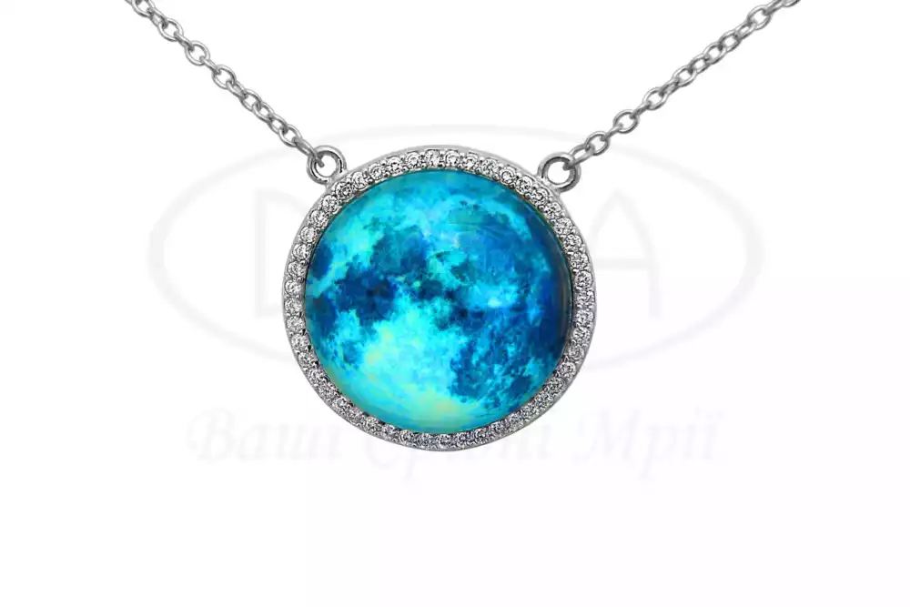 Срібне кольє що світиться фото 1