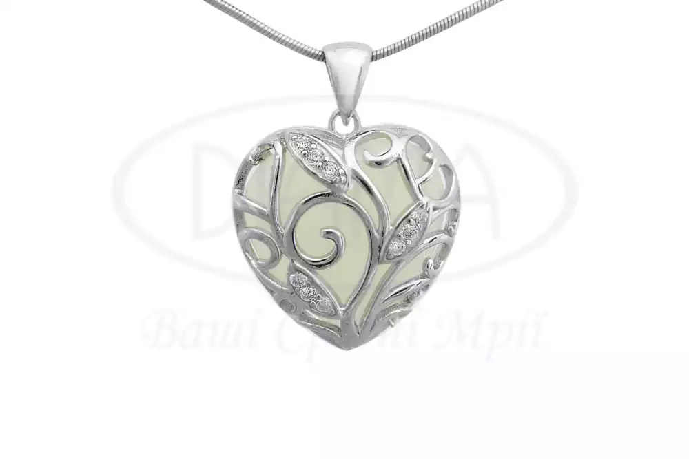 Срібна підвіска, що світиться в темряві фото 1