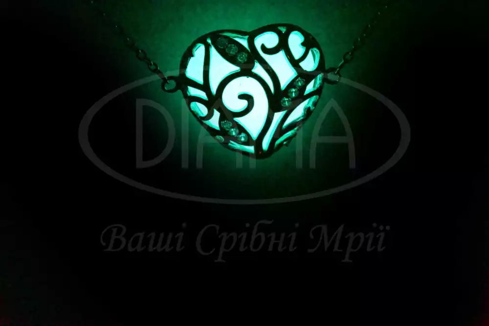 Срібний браслет, що світиться в темряві фото 2