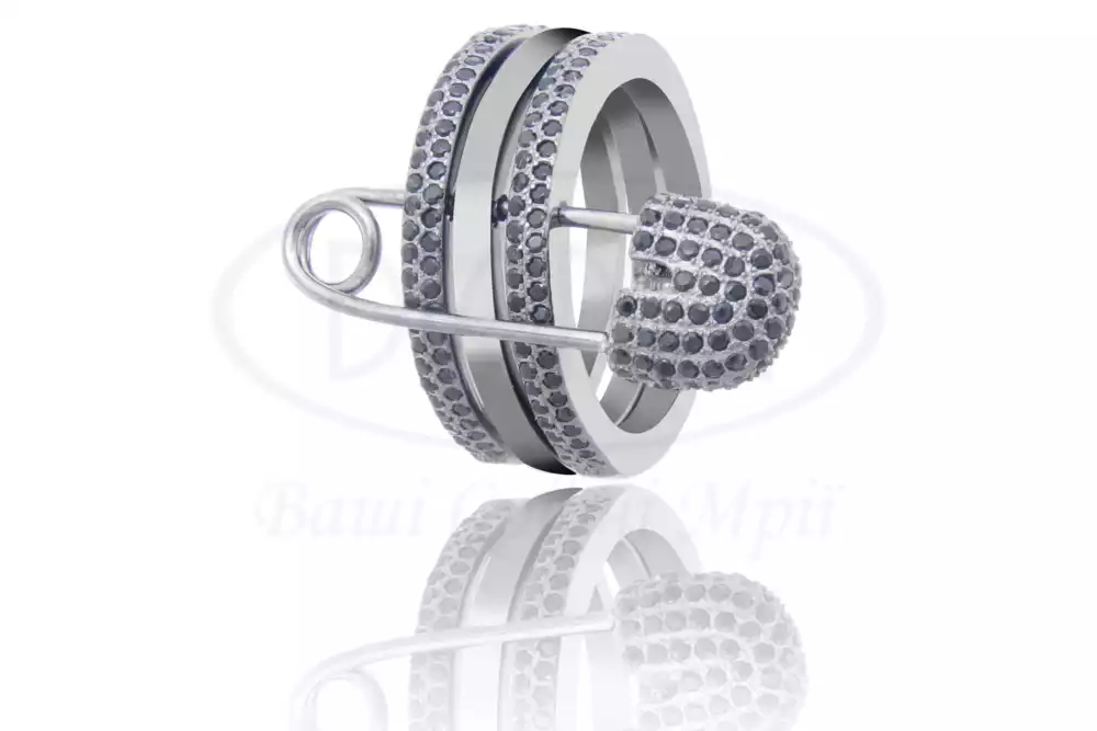 Каблучка срібна "Булавка" фото 1