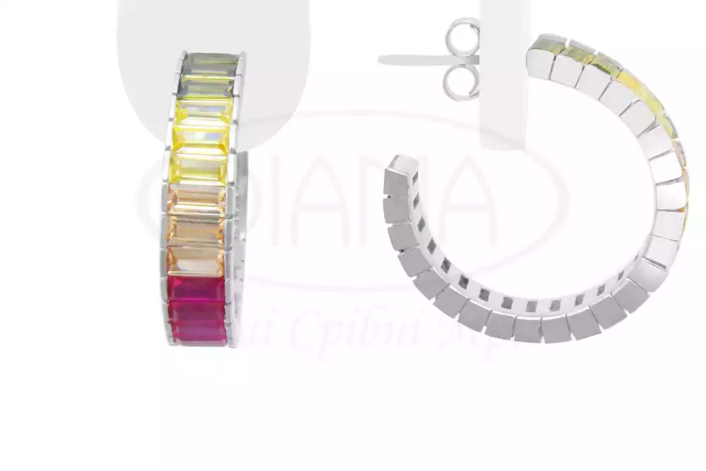 Срібні сережки з Цирконом фото 1