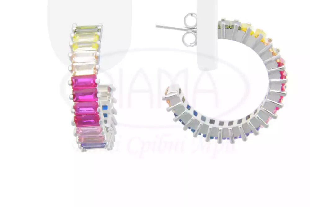 Срібні сережки з Цирконом фото 1