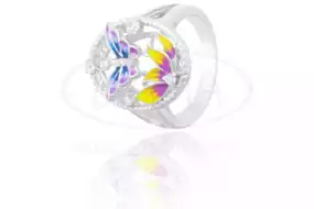 Каблучка срібна з Емаллю