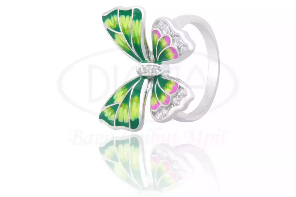 Каблучка срібна з Емаллю фото 1