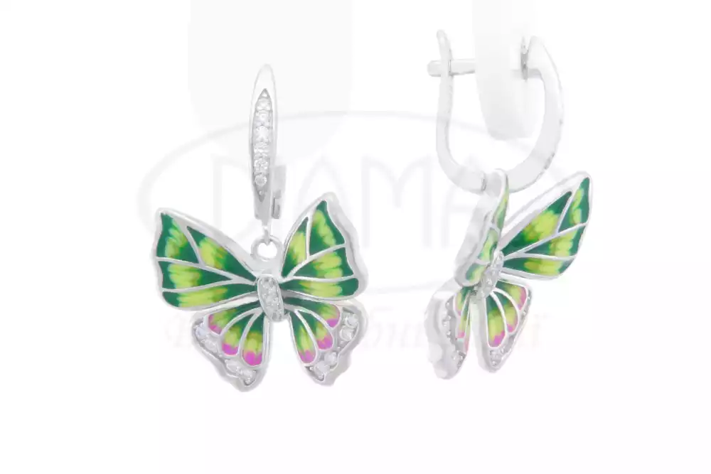 Сережки срібні з Емаллю фото 1