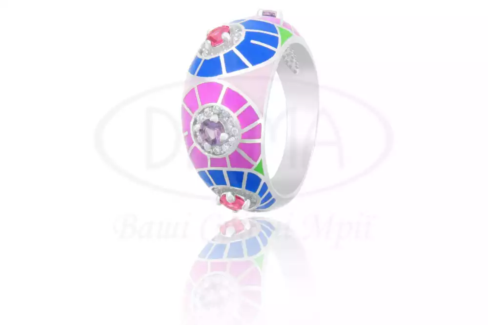 Каблучка срібна з Емаллю фото 1