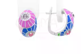 Сережки срібні з Емаллю