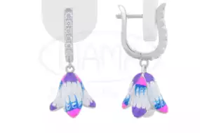 Сережки срібні з Емаллю