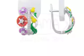 Сережки срібні з Емаллю