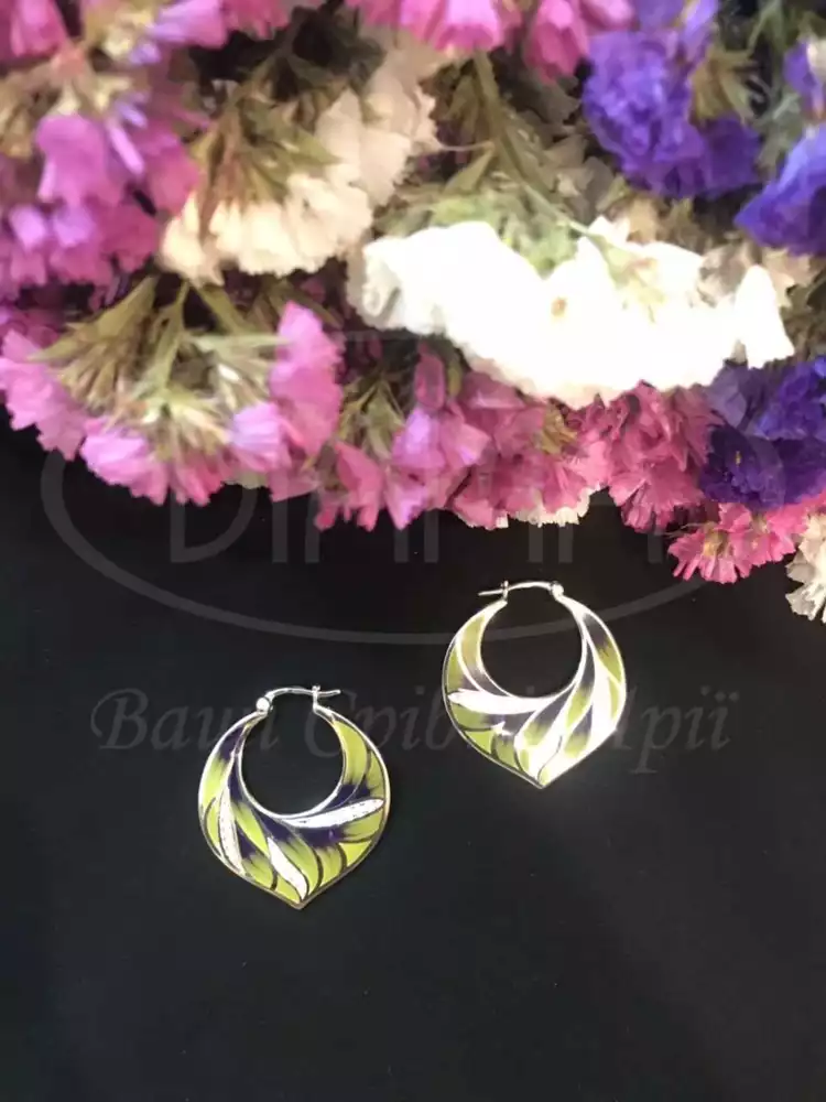 Сережки срібні з Емаллю фото 2