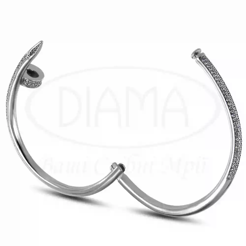 Браслет срібний "Цвях" з цирконом фото 2