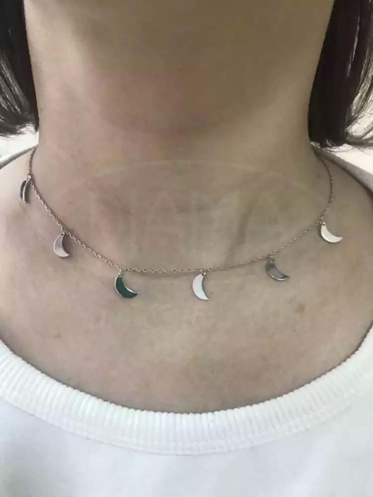 Срібне кольє з напівмісяцем фото 2