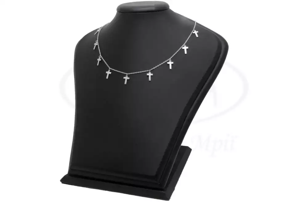 Срібне кольє з хрестиками фото 1