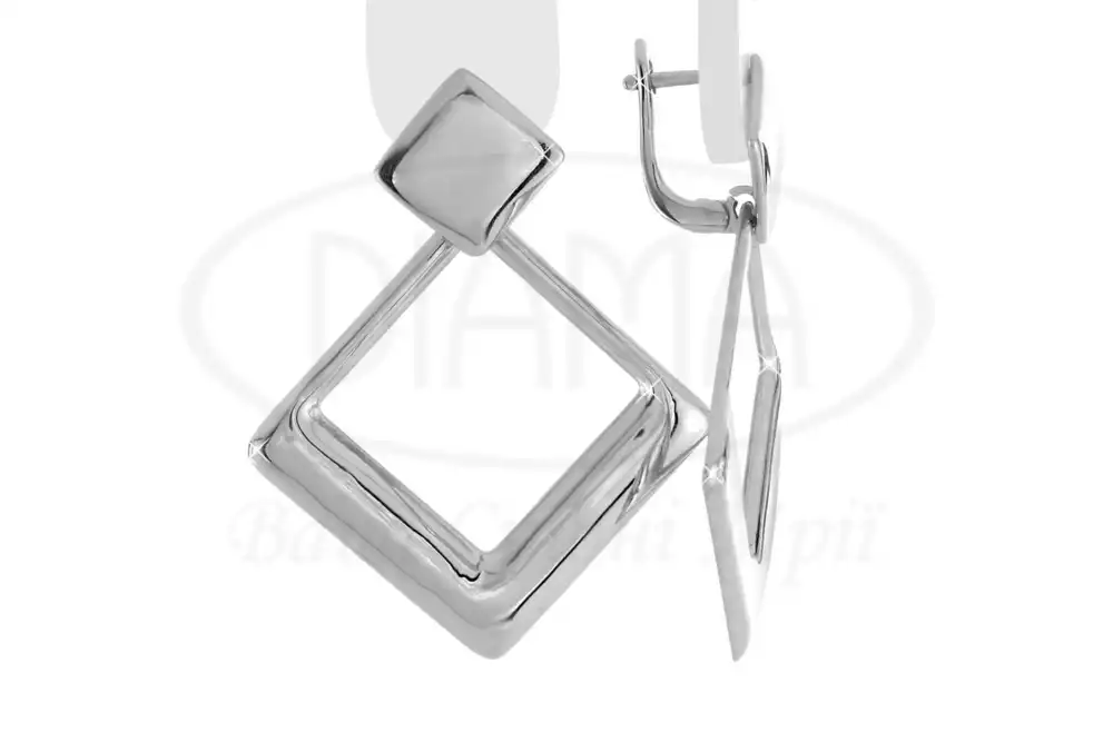 Сережки срібні "Ромб" фото 1