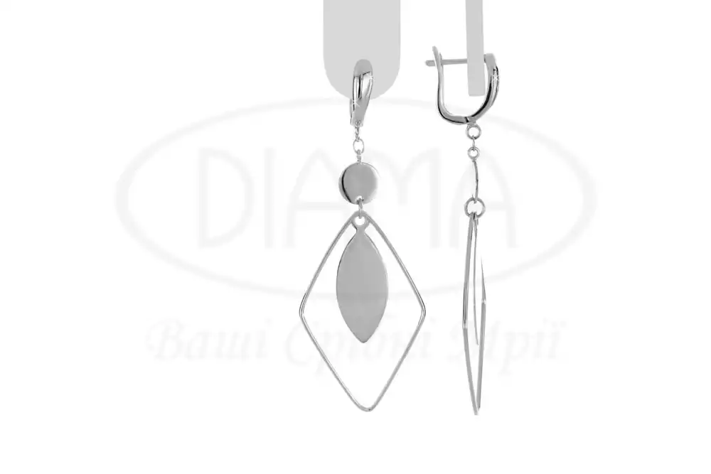 Сережки срібні "Ромб" фото 1