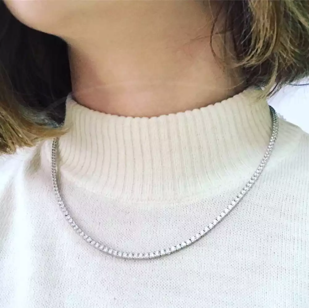 Срібне кольє з цирконом фото 3