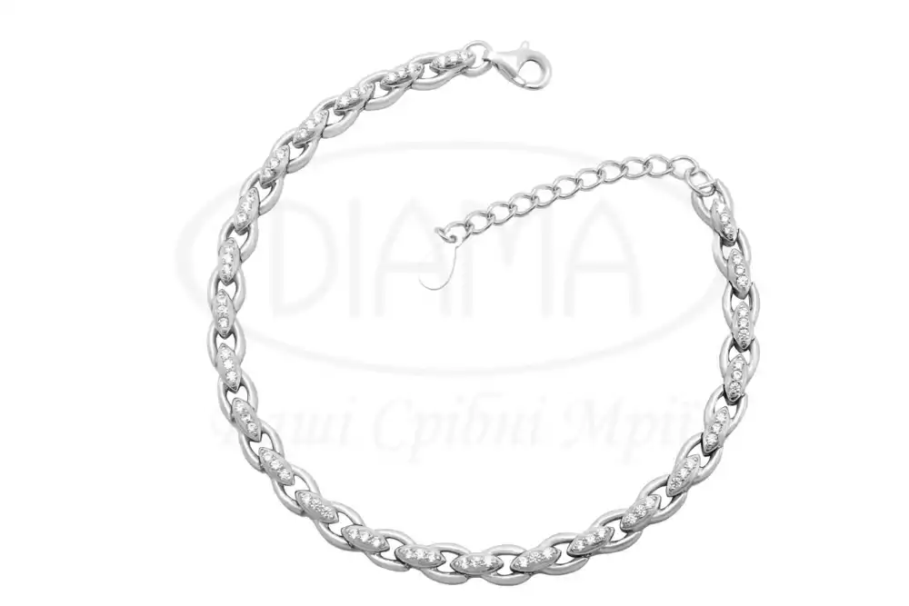 Браслет срібний з цирконом фото 1