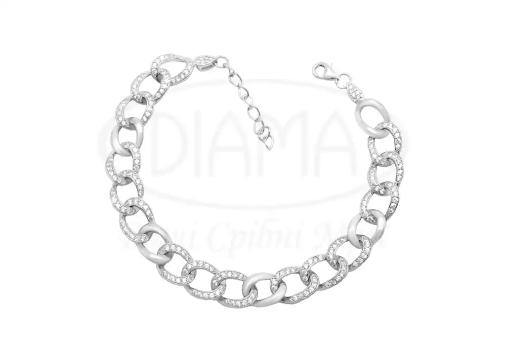 Браслет срібний з цирконом фото 1