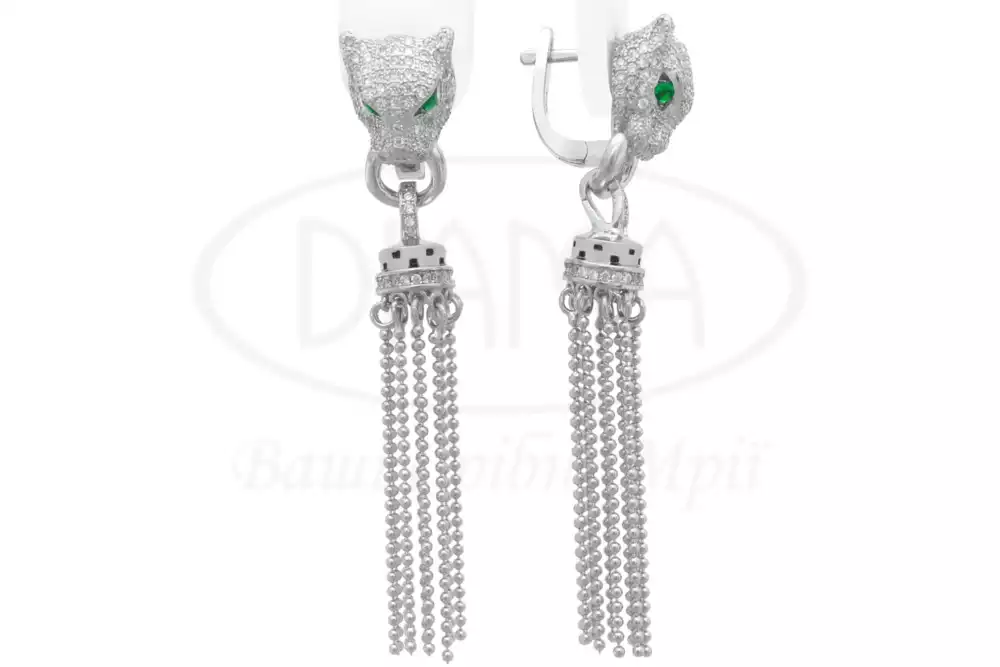 Сережки срібні "Пантера" фото 1